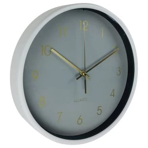 Image of Round Wall Clock In Grey And Gold