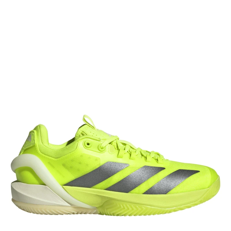 Image of adidas Womens Adizero Cybersonic Clay Lightweight Tennis Shoes Lucid Lemon/Iro female 4 (36.7)