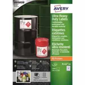 Image of Avery Ultra Resistant Labels 11 x 134mm Permanent 24 Labels Per Sheet 1200 Labels Per Pack B7170-50