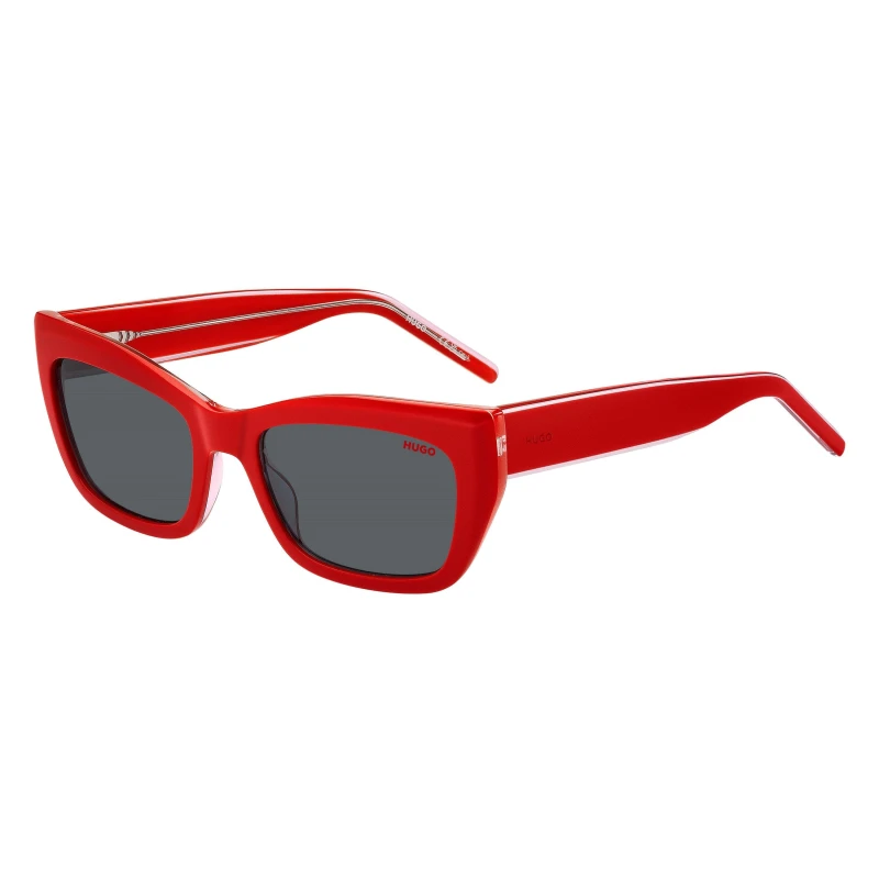 Image of Hugo Womens Rectangular Round Sunglasses Red Pink female 54 cm