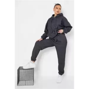Image of I Saw It First Black Brushback Cosy Knit Tracksuit - Black