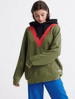 Image of Superdry Alchemy Chevron Hoodie - Green, Size S, Women