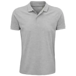 Image of SOLS Mens Planet Pique Organic Polo Shirt (M) (Grey Marl)