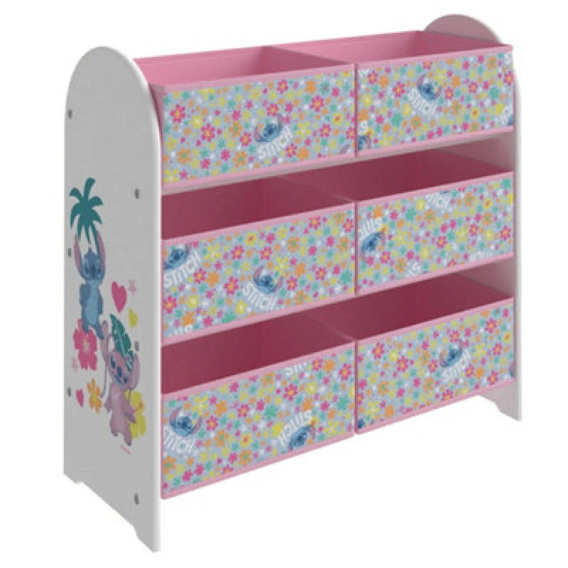 Image of Disney Stitch Storage Unit - 6-Box Organizer For Bedroom - Easy Assembly And Clean Up