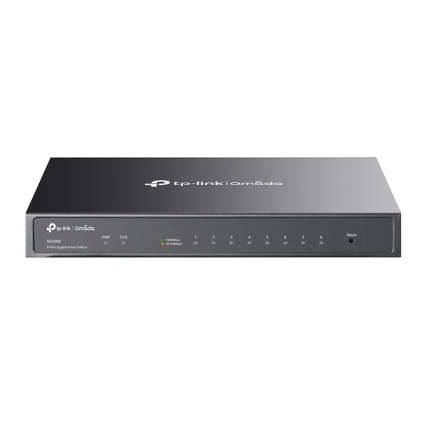 Image of TP Link JetStream 8-Port Gigabit Smart Switch Managed L2/L2+ Gigabit Ethernet (10/100/1000) Wall mountable TL-SG2008