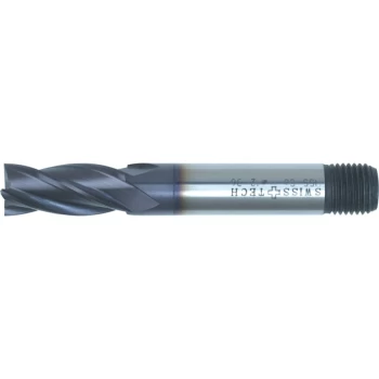 Image of 10.00MM HSS-Co 8% Threaded Shank Multi Flute End Mills - TiAlN Coated