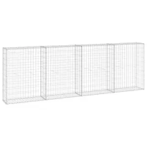 Image of Vidaxl Gabion Wall With Covers Galvanised Steel 300X30X100 Cm