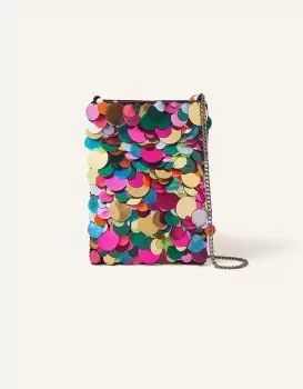 Image of Accessorize Womens Sequin Phone Cross-Body Bag, Size: 14x19cm