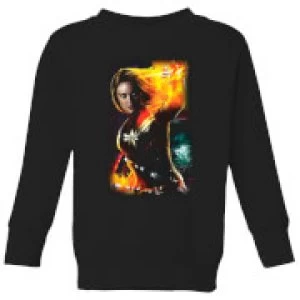 Image of Captain Marvel Galactic Shine Kids Sweatshirt - Black - 7-8 Years