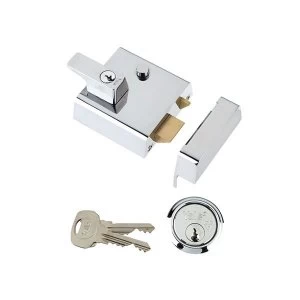 Image of Yale Locks P2 Double Locking Nightlatch 40mm Backset DMG/PB Finish Visi