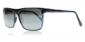 Image of Maui Jim Flat Island Sunglasses Black / Blue Stripe STG-BG Polariserade 58mm