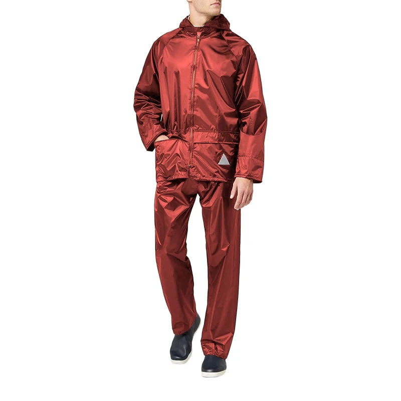 Image of Result Result Men Heavyweight Waterproof Rain Suit (Jacket & Trouser Suit) in Red Size: Small Red S Male 5054171285228