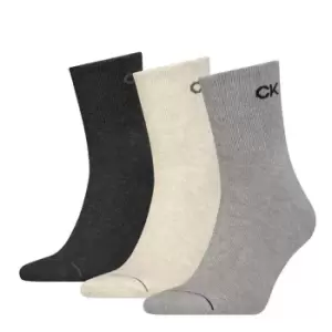Image of Calvin Klein Short Socks 3 Pack Mens - Grey