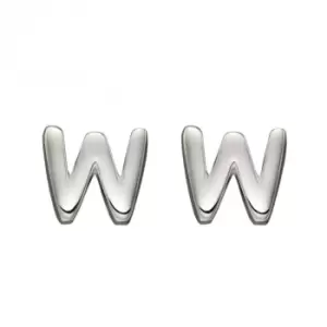 Image of Initial W Sterling Silver Stud Earrings E6040