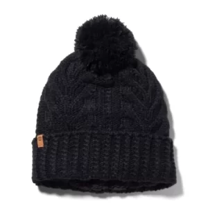 Image of Timberland Autumn Woods Cable Beanie For Her In Black Black, Size ONE