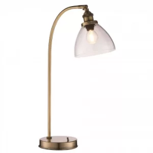 Image of 1 Light Table Lamp Antique Brass, Glass, E14