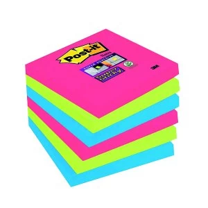 Image of Post it Super Sticky 76x76mm Bora Bora Notes Pack of 6 654 6SS JP