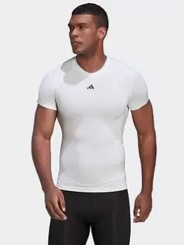 Image of adidas Train Techfit T-Shirt, White, Size XS, Men