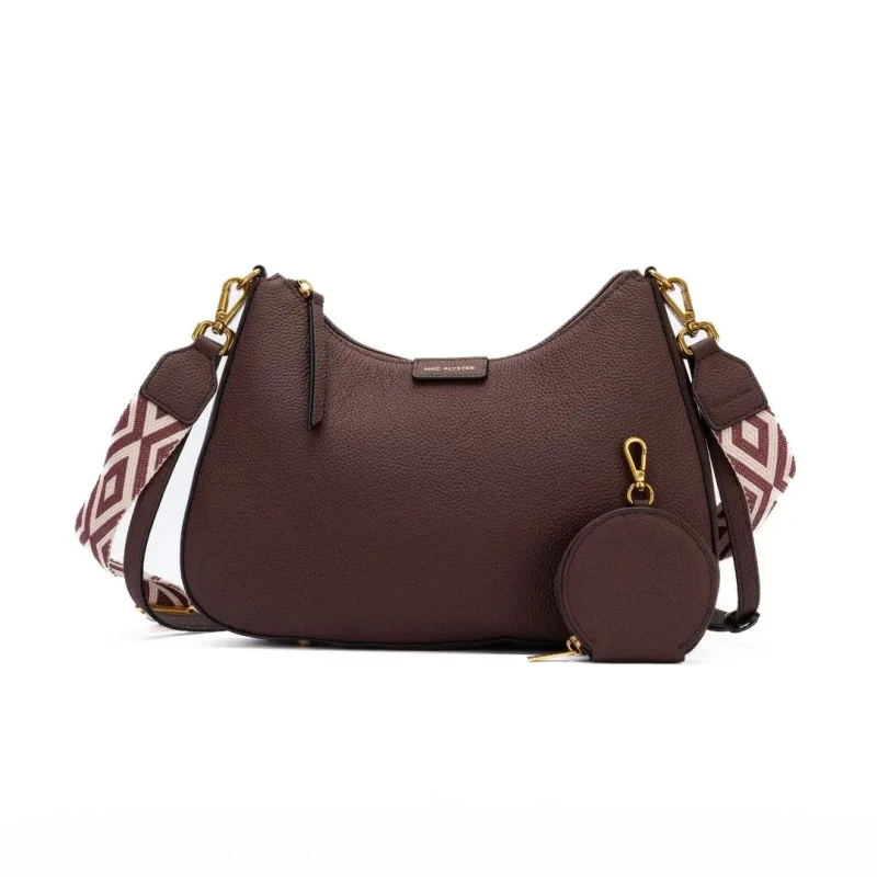 Image of Mac Alyster Half-moon shoulder bag For Her Mac Alyster Giulia Marron Female TU