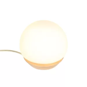 Image of Ancilla Globe Table Lamp Wood Clear, Glass Matt