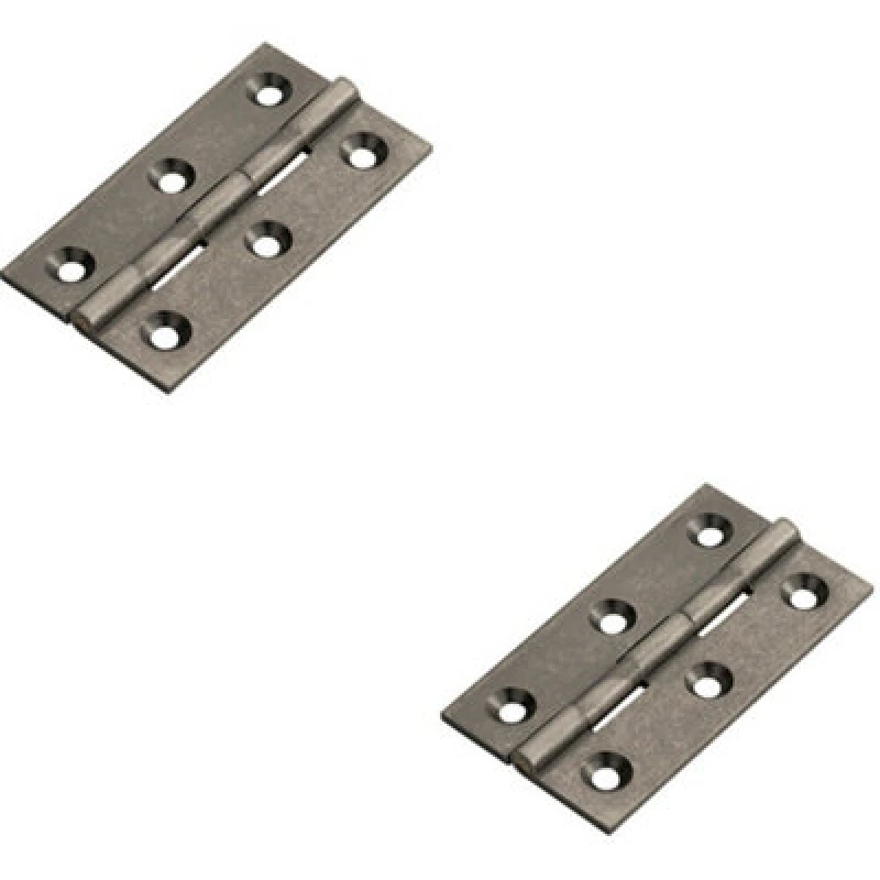 Image of Loops 2x PAIR 64 x 35 x 2mm Cabinet Hinge Pewter Metal Small Cupboard Door Multi