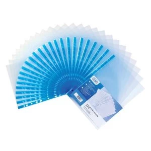 Image of Elba A4 Pocket Multi punched 75 Micron Blue Strip Clear 1 x Pack of 100