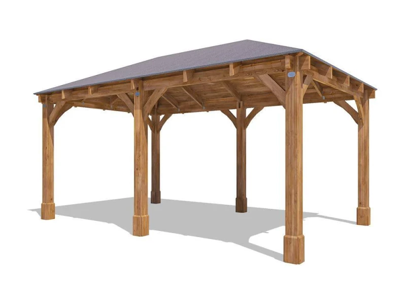 Image of Dunster House - Wooden Garden Gazebo 5M X 3M Heavy Duty With Roof Shingles Included - Leviathan Range