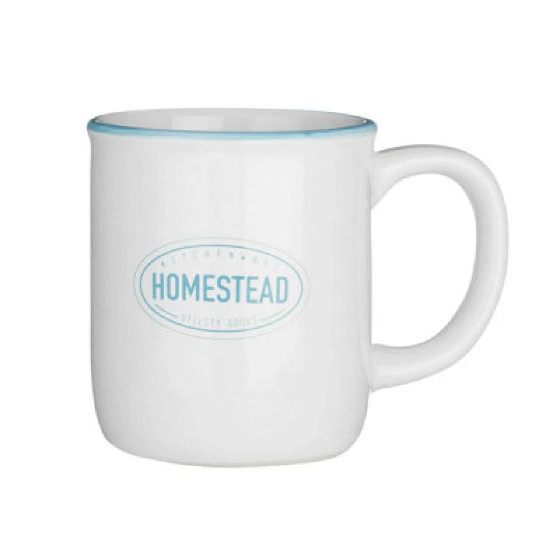 Image of Premier Housewares Homestead text Ceramic Mug White unisex