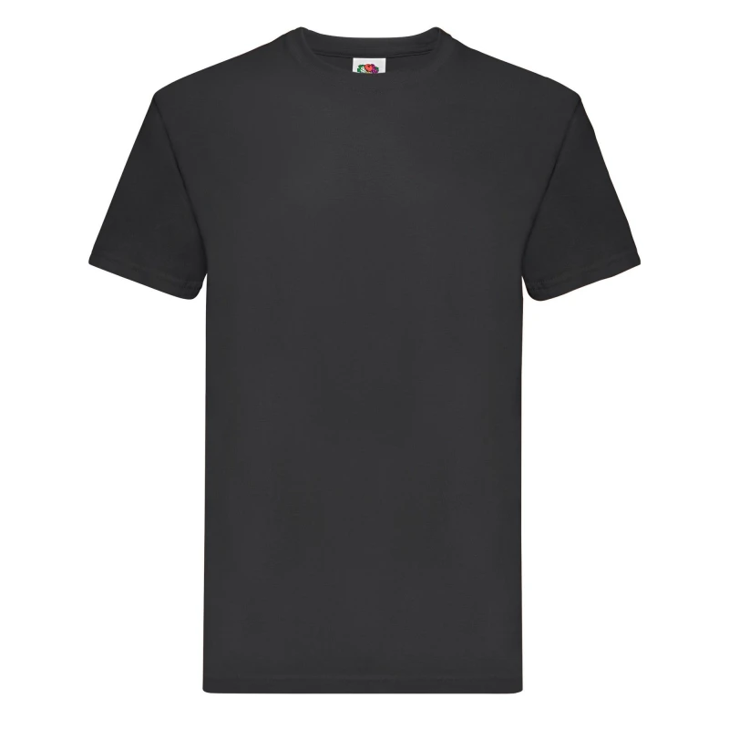 Image of Fruit Of The Loom Fruit of the Loom Men Super Premium Plain T-Shirt in Black Size: Small Black S Male 5063425997510