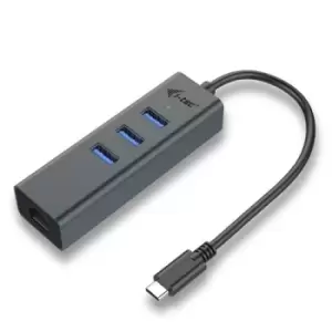 Image of i-tec Metal USB-C HUB 3 Port + Gigabit Ethernet Adapter