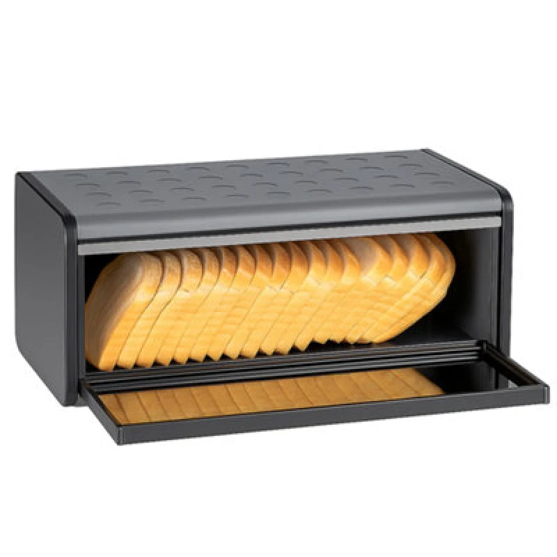 Image of Innoteck Essentials Bread Bin With Magnetically Sealed Lid - Grey