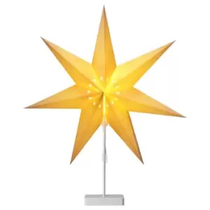 Image of LED Paper Star with Stand Standing Foot Christmas Xmas Battery-Operated Battery-Powered Holiday Display Warm White Cream Modell 2 (de) - Casaria