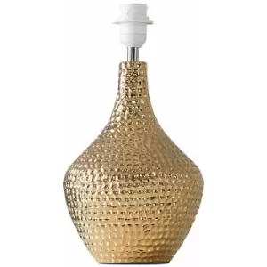 Image of Indent Textured Ceramic Table Lamp Base - Gold