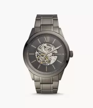 Image of Fossil Men 48mm Flynn Automatic Gunmetal Stainless Steel Watch