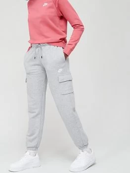 Image of Nike NSW Essential Fleece Cargo Jog Pants - Dark Grey Heather Size XL Women