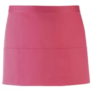 Image of Premier Ladies/Womens Colours 3 Pocket Apron / Workwear (Pack of 2) (One Size) (Fuchsia)