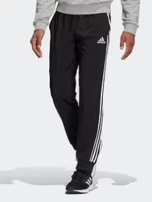 Image of adidas Aeroready Essentials Tapered Cuff Woven 3-stripes Tracksuit Bottoms, Black, Size L, Men