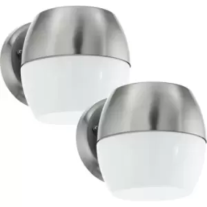 Image of 2 PACK IP44 Outdoor Wall Light Stainless Steel 11W Built in LED Porch Lamp