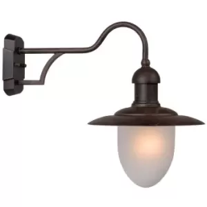 Image of Lucide ARUBA - Classic Wall Light Outdoor - 1xE27 - IP44 - Rust Brown