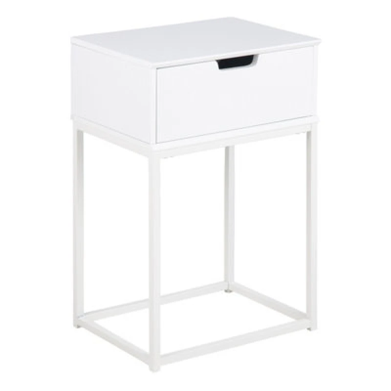 Image of Furniture To Go Mitra 1 Drawer Bedside Table In White