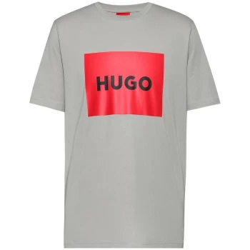 Image of Hugo Dulive Red Logo Grey T-Shirt