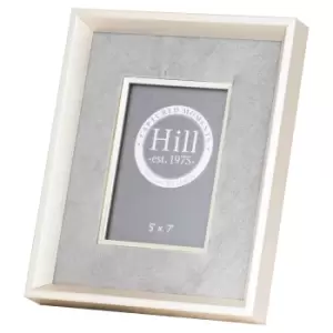 Image of Antiqued Pewter Deep Framed Grey Velvet 5X7 Photo Frame