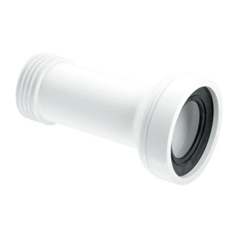 Image of McAlpine WC-CON2B Straight Adjustable Length Rigid WC Connector White