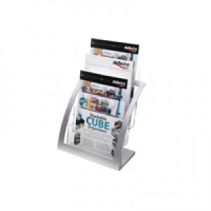 Image of Deflecto Contemporary Counter Top Stand Silver 693745