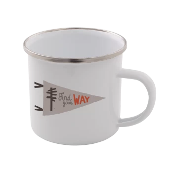 Image of Find Your Way Enamel Mug - White