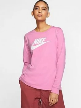 Image of Nike Nsw Essential Icon Futura Long Sleeve Top - Flamingo