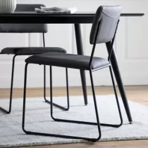 Image of Gallery Interiors Set of 2 Turchi Dining Chairs Slate Grey