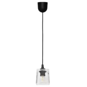 Image of Santos Dome Pendant Ceiling Light Black Transparent 10cm