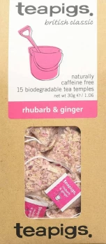 Image of Teapigs Rhubarb & Ginger Tea - 15 Bags