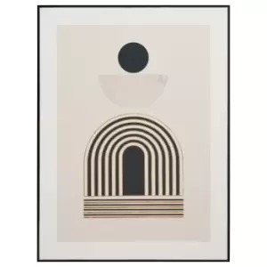 Image of Linear I 60x80cm Large Art Deco Gold Detail Wall Art Black